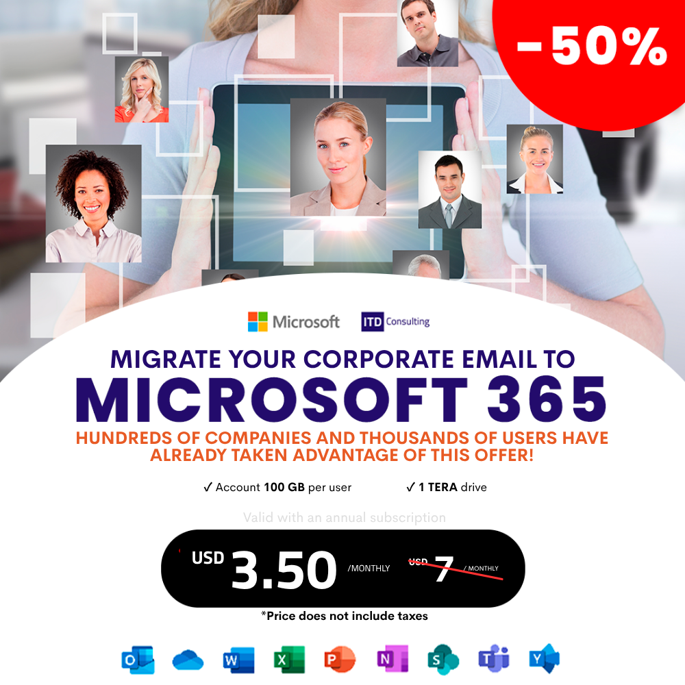 Microsoft 365 Business Basic desde $3.50 por usuario con correo corporativo y seguridad — ITD Consulting