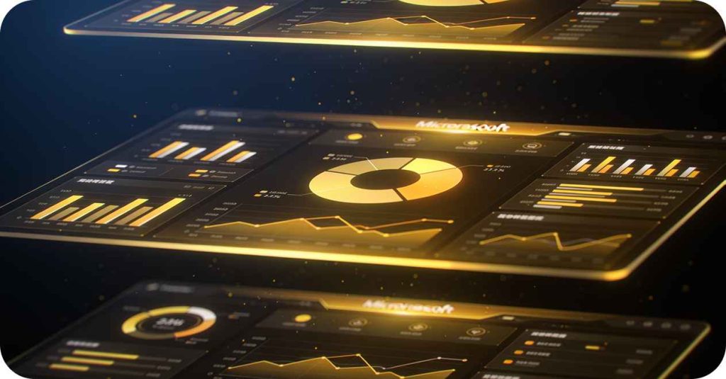 Paneles analíticos empresariales superpuestos que ilustran las capas de extracción, transformación y carga de datos