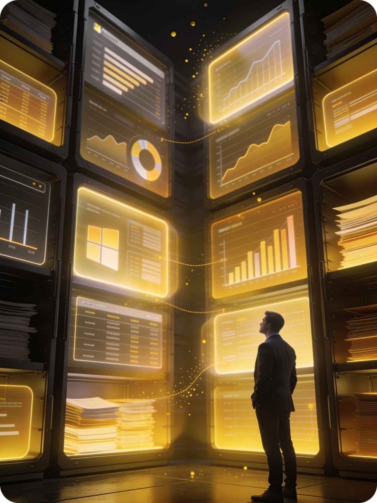 Tablas de hechos y dimensiones organizadas dentro de un modelo de data warehouse